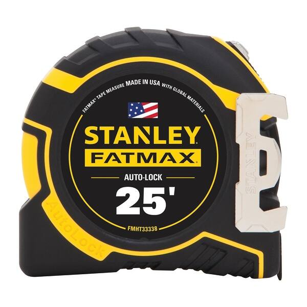slide 2 of 5, Stanley Fatmax 25 ft. L X 1.25 in. W Auto Lock Tape Measure 1 pk - 25 ft.