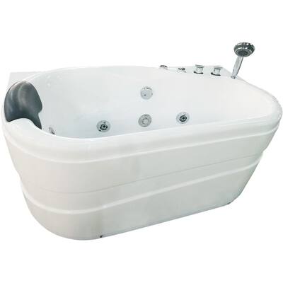 Eago 57-1/8" Acrylic Whirlpool Bathtub for Alcove Installations with