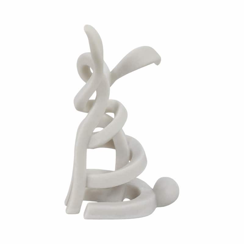Resin Bunny Sculpture Modern Decorative Figurine Accent - 16" White - 10" x 8" x 16"