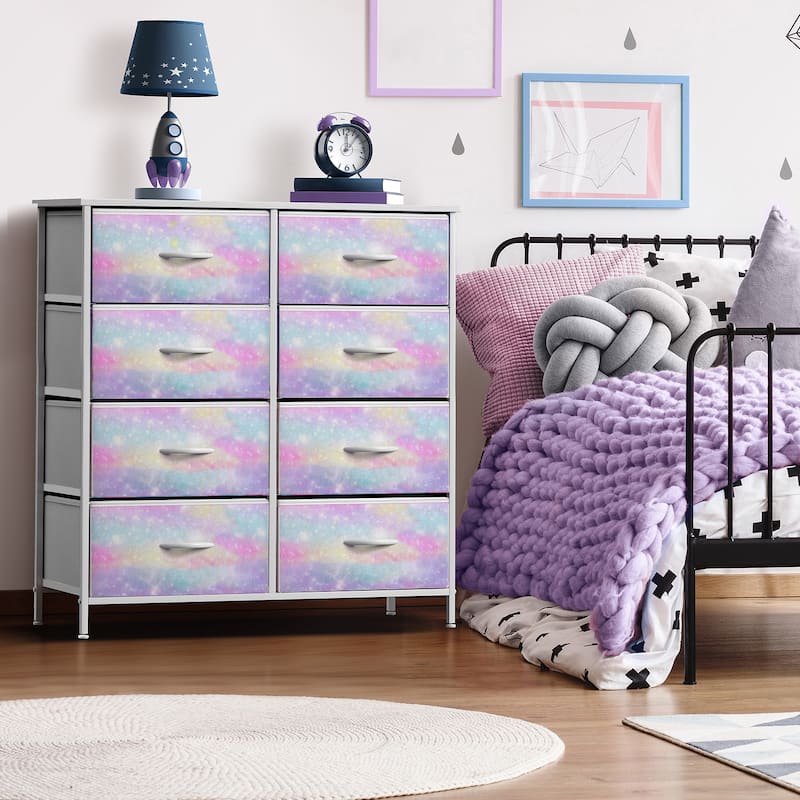 Sorbus Kids Dresser with 8 Drawers - Storage Dresser with 8 Drawers Chest Organizer Nightstand Steel Frame Wood Top & Handles