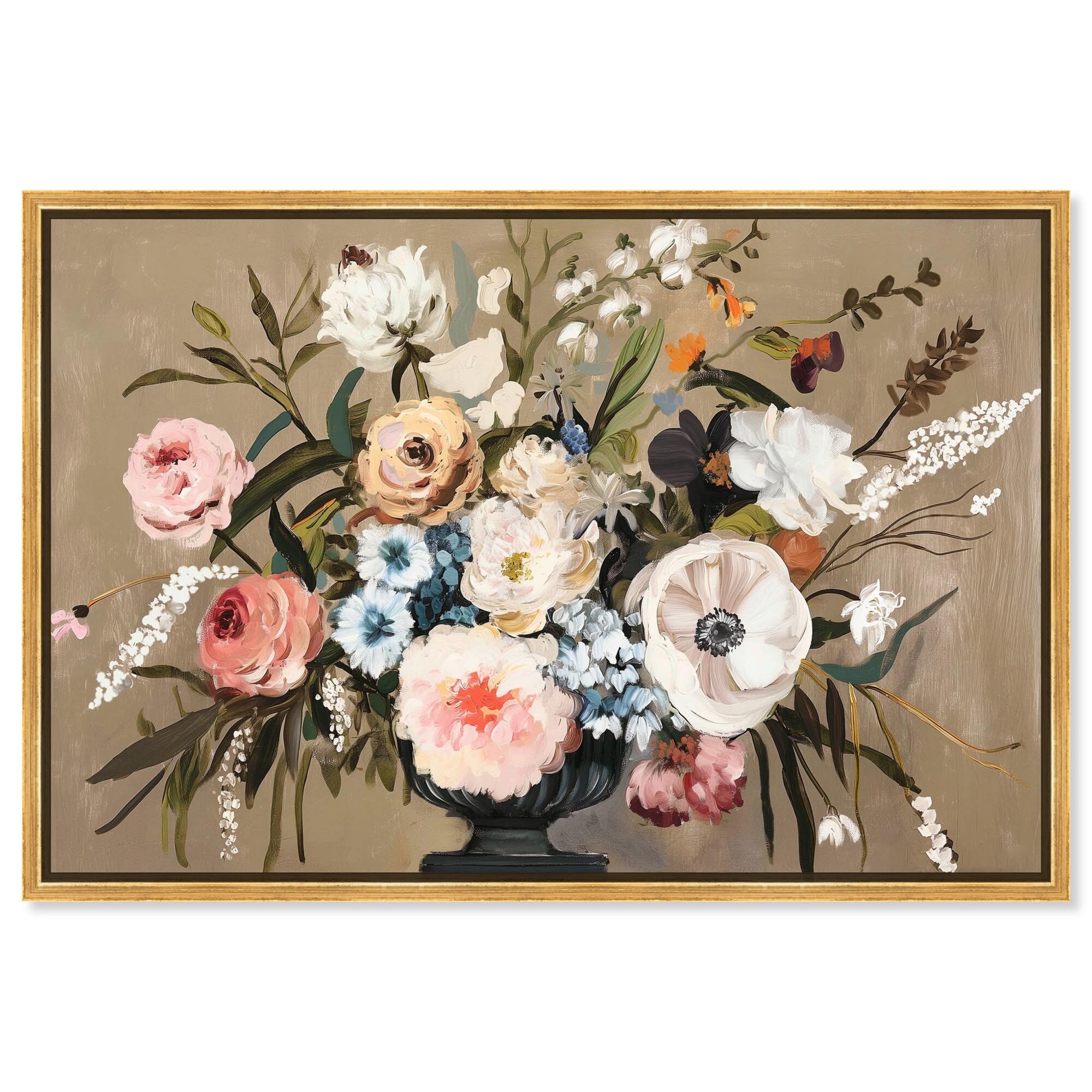 Malandrino Vase Canvas Glam Floral Art by Art Remedy