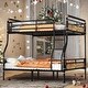preview thumbnail 2 of 13, Convertible Design Full XL over Queen Metal Bunk Bed,Black