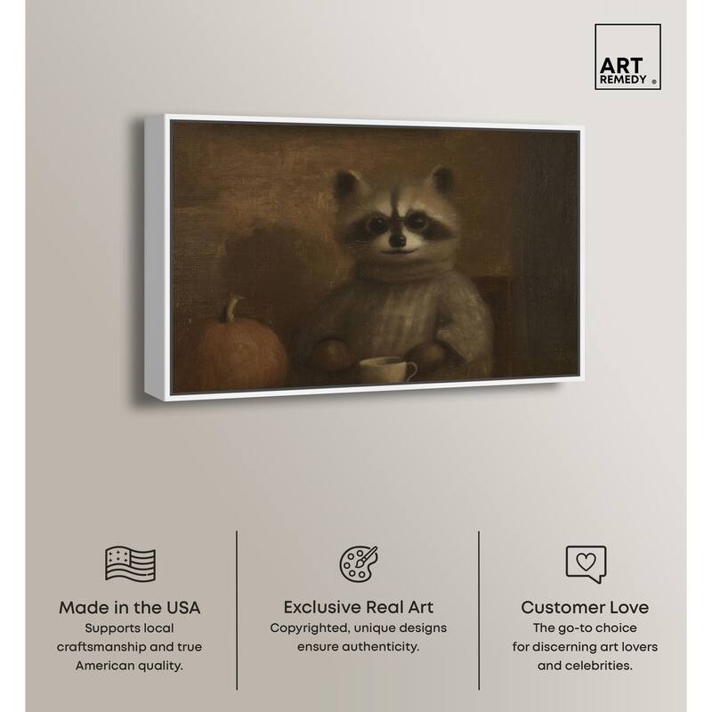 Raccoon Reverie Canvas by Art Remedy