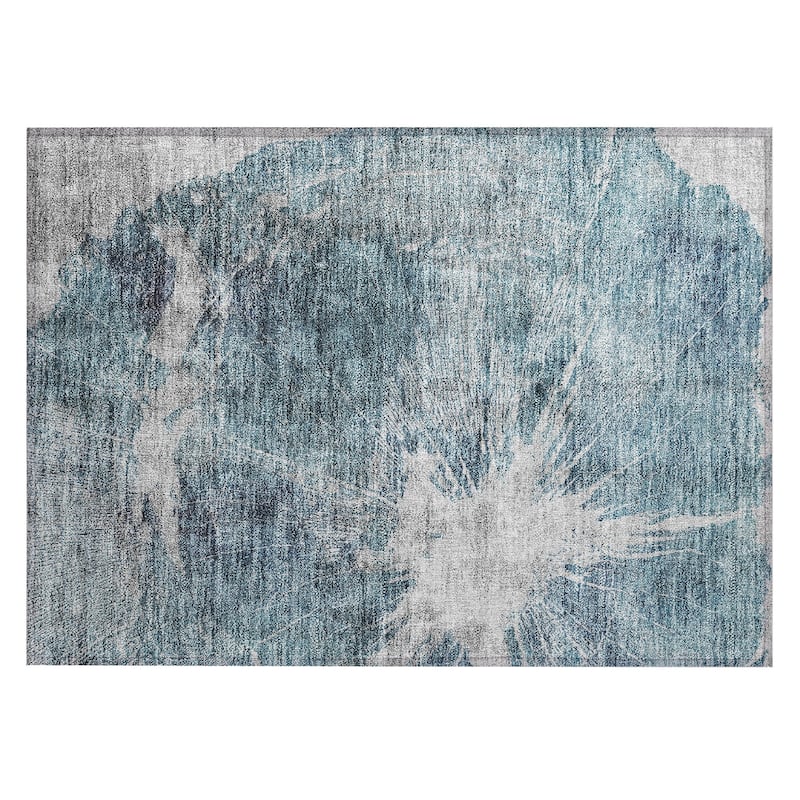 Machine Washable Indoor/ Outdoor Chantille Modern Tree Grain Rug