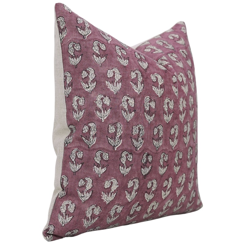 Linen Farmhouse Block print pillow Cover - Superstar