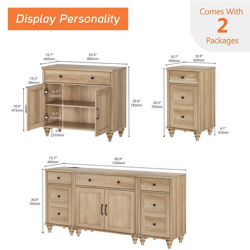 Sideboard Buffet Cabinets with Doors and Drawer