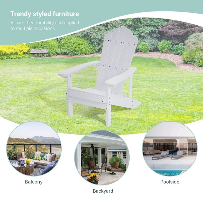 BONOSUKI Outdoor Faux Wood HIPS Patio Adirondack Chair