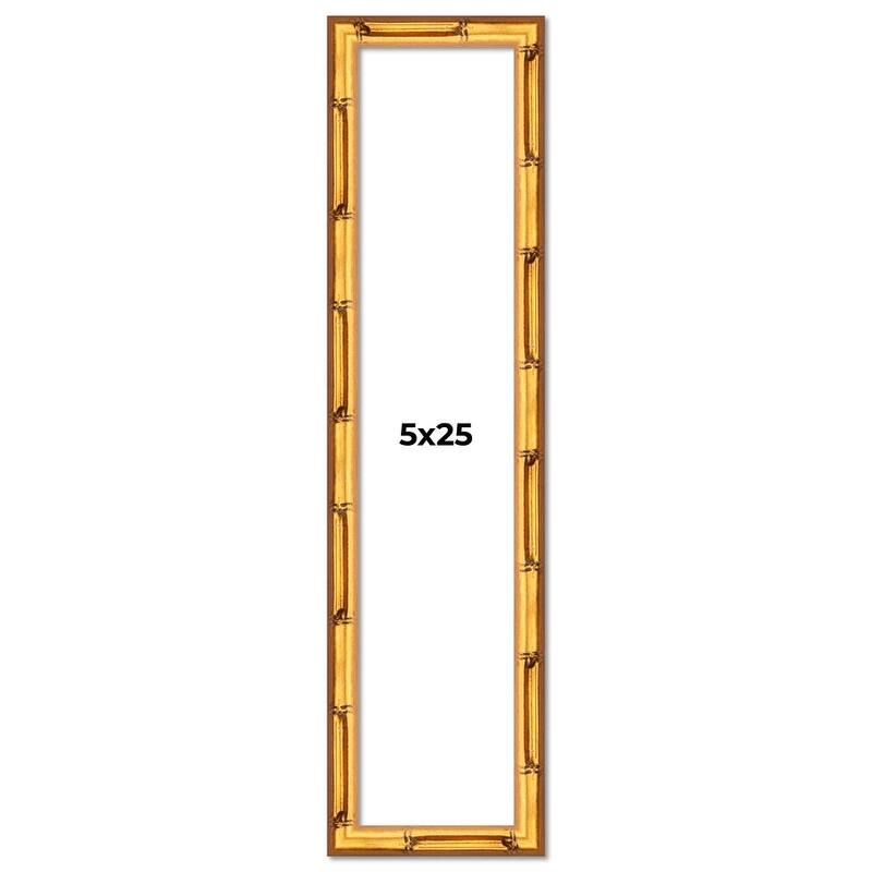 5x25 Frame Gold Bamboo Picture Frame Modern Photo Frame Includes UV Acrylic Shatter Guard Front Acid Free Foam Backing Board