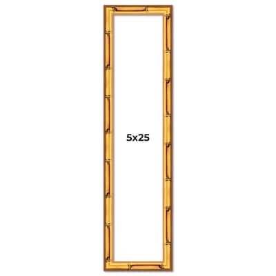 5x25 Frame Gold Bamboo Picture Frame Modern Photo Frame Includes UV Acrylic Shatter Guard Front Acid Free Foam Backing Board
