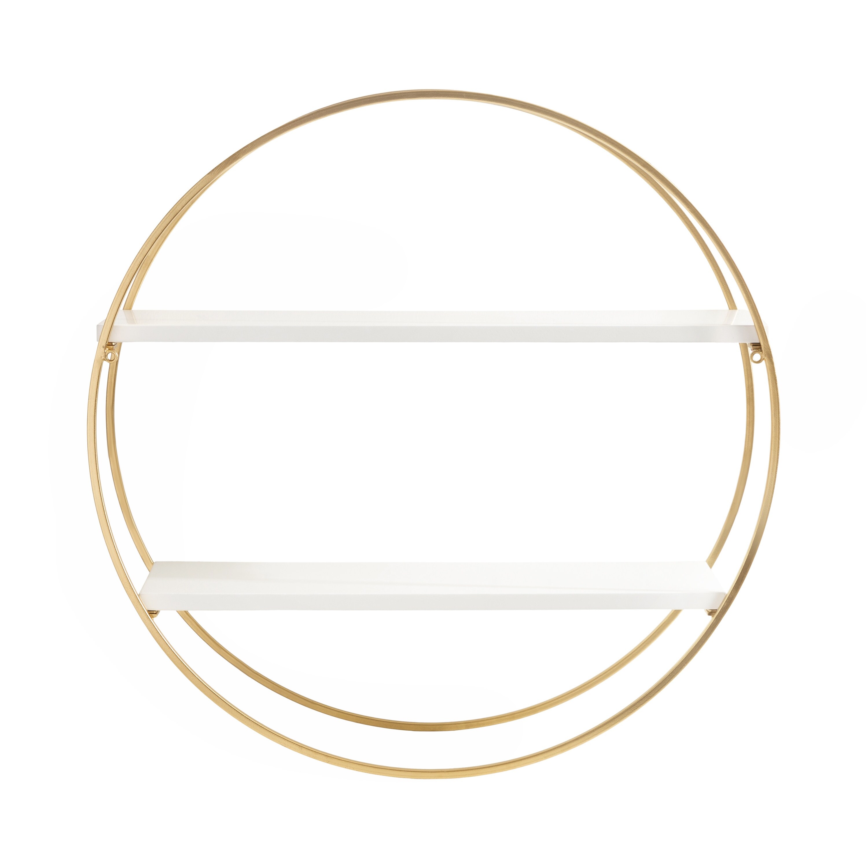 Kate and Laurel Sequoia Round Metal Wall Shelf - Overstock - 31293411