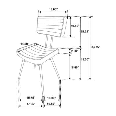 Set of 2 Leather Upholstered Dining Chairs