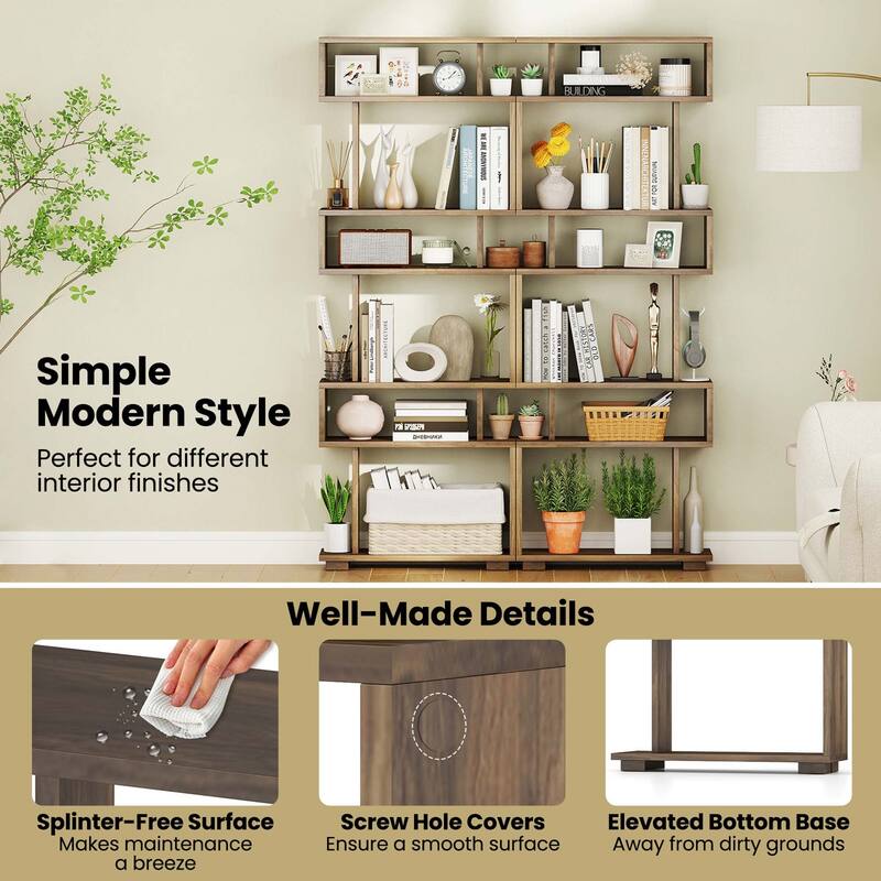 Costway 1 PCS Bookcase 6-Tier Bookshelf with Anti-Tipping Kit - See Details
