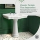 preview thumbnail 6 of 15, Darbyshire White Bathroom Pedestal Sinks with 8 in. Widespread Faucet Holes Renovators Supply