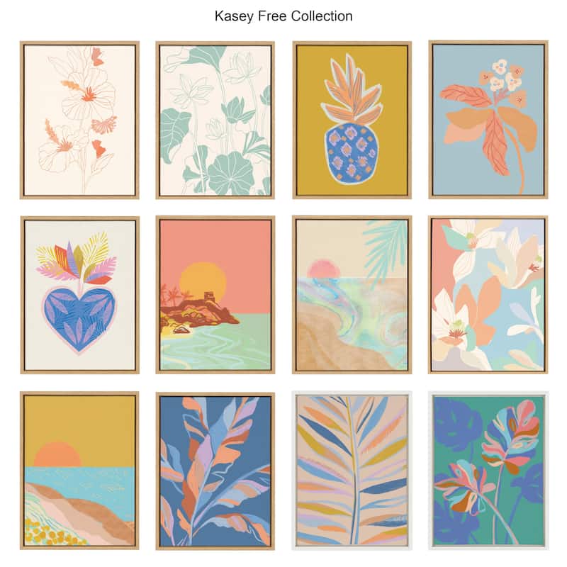 Kate and Laurel Sylvie Hilo Framed Canvas by Kasey Free
