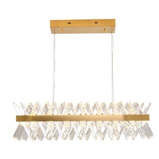 Gold Dimmable LED Chandelier With Clear Crystals - Bed Bath & Beyond ...