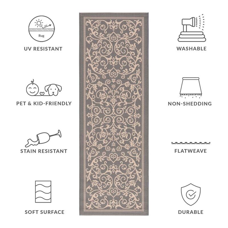 SAFAVIEH Courtyard Miljeta Indoor/ Outdoor Waterproof Patio Backyard Rug