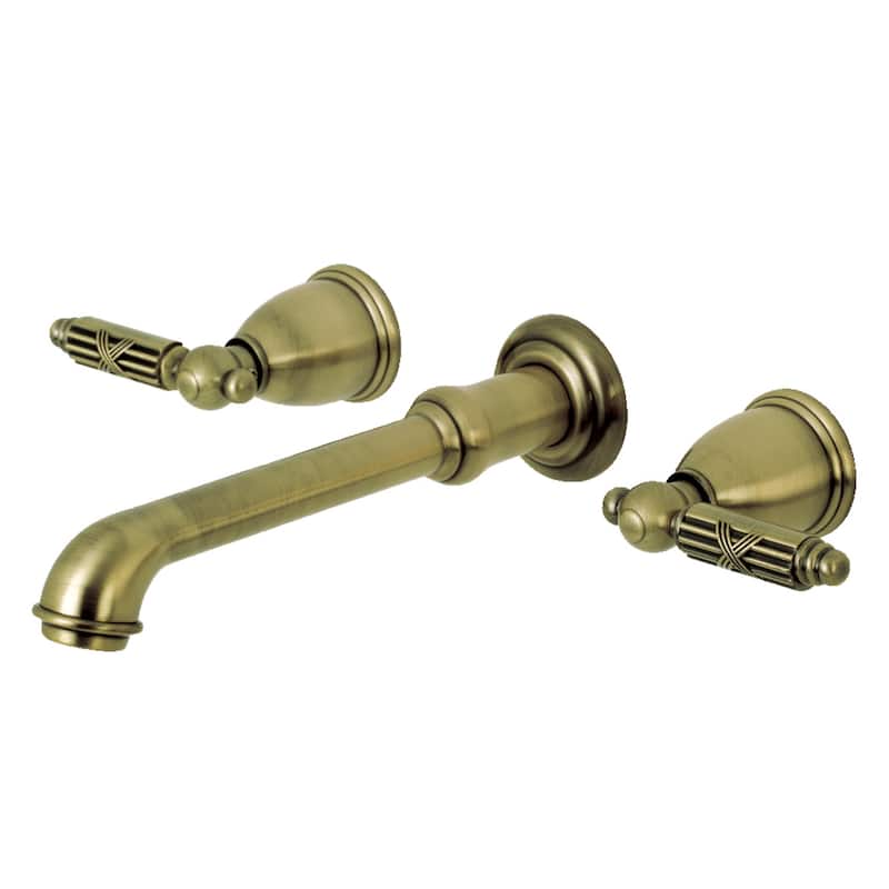 Kingston Brass Georgian 3-Hole Wall Mount Roman Tub Faucet - Antique Brass