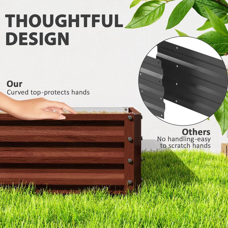 Metal Planter Box,Galvanized Raised Garden Bed Easy to Assemble