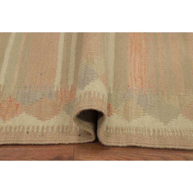 Hand Woven Oriental 100% Wool Carpet Southwestern Tribal Oranges & Rust Kilim Area Rug - 4' 3'' X 2' 3''