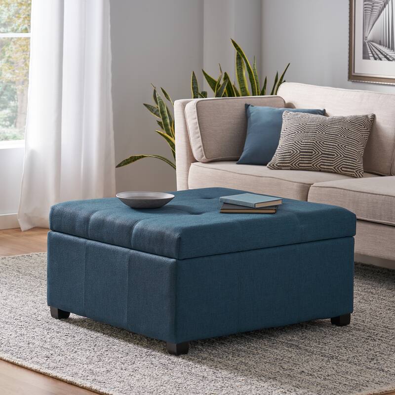 Carlsbad Storage Ottoman - Navy Blue