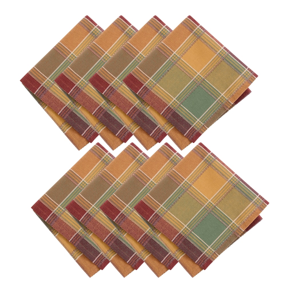 Autumn Acres Plaid Napkins, Set of 8 - 17x17