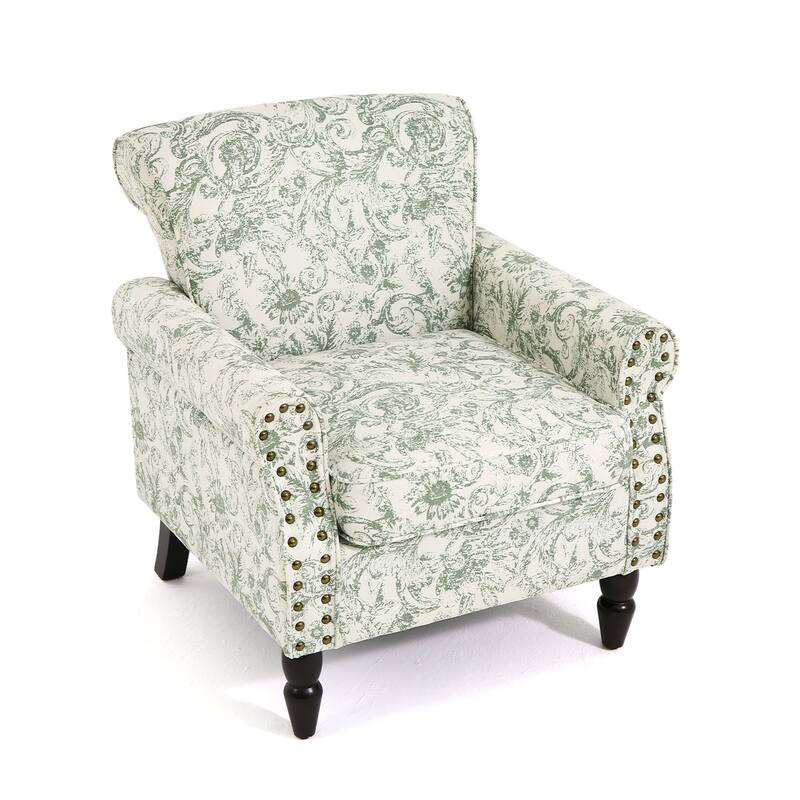 Mid-Century Modern Accent Chairs with Nailhead Trim