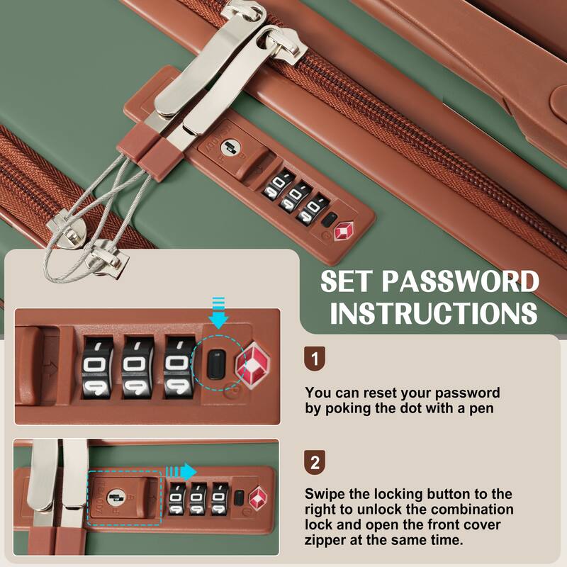 Luggage Set of Three, ABS Hard Shell Luggage with Spinner Wheels