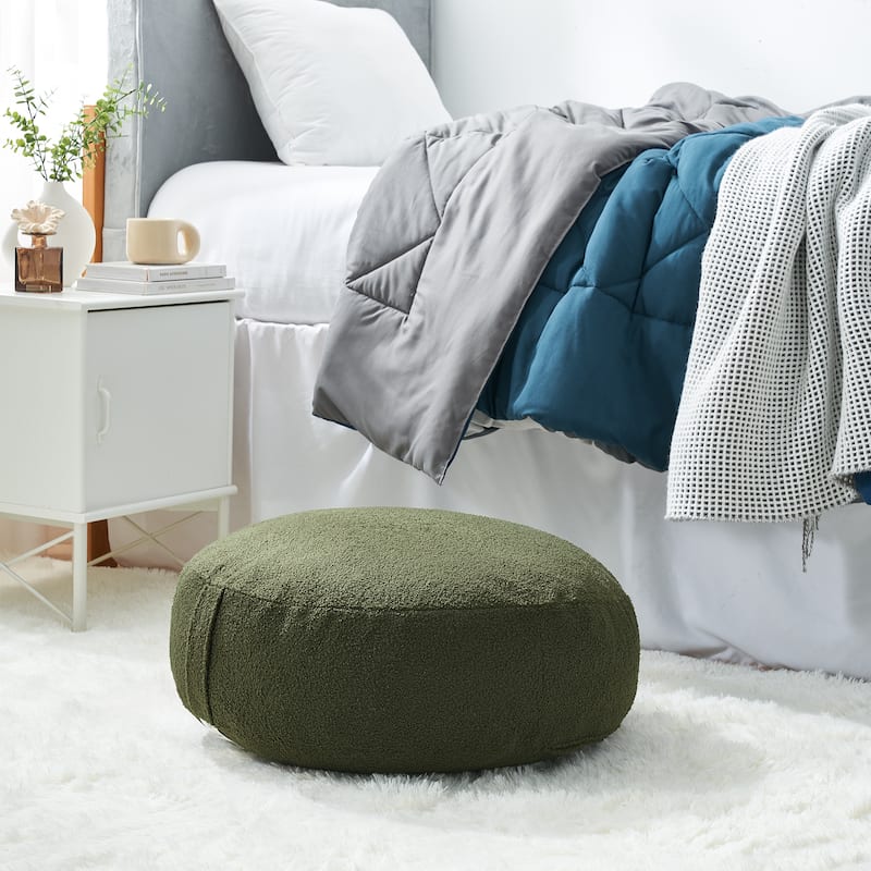 Rainha® Cozy Circle Floor Pillow by DormCo - Military Green
