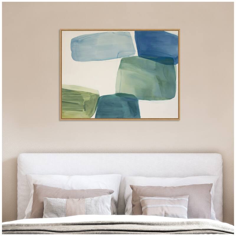 Kate and Laurel Coastal Calm II by Amy Lighthall Framed Canvas Wall Art Print