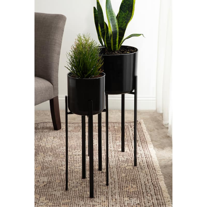 Kate and Laurel Gabi Metal Outdoor and Indoor Plant Stand - 2 Piece