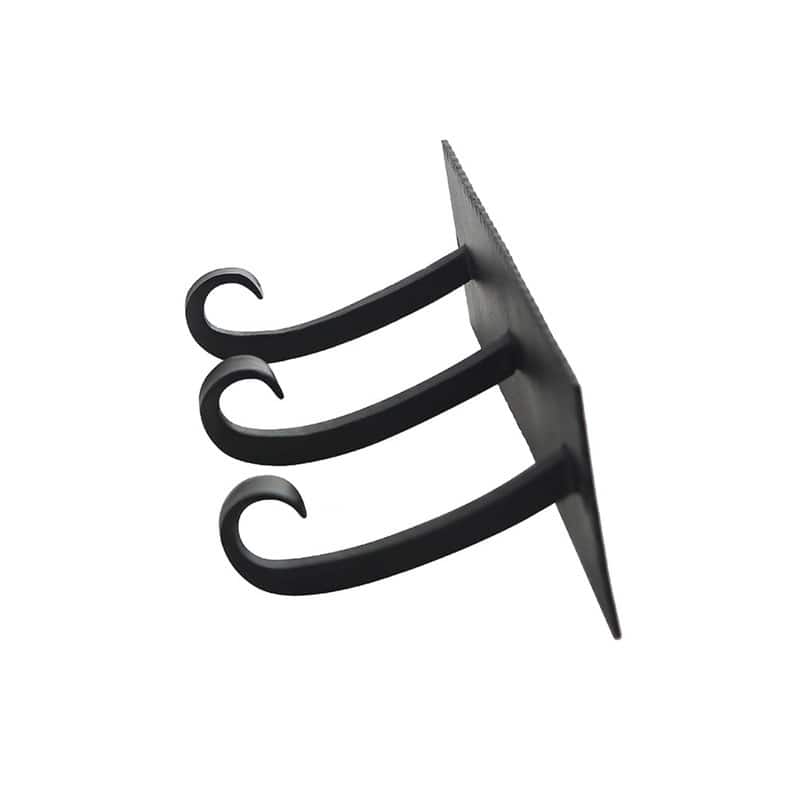 Achla Designs Lodge Triple Hook Bracket w/Multiple Hooks, 12.25 Inch Wide, Black Powder Coat Finish