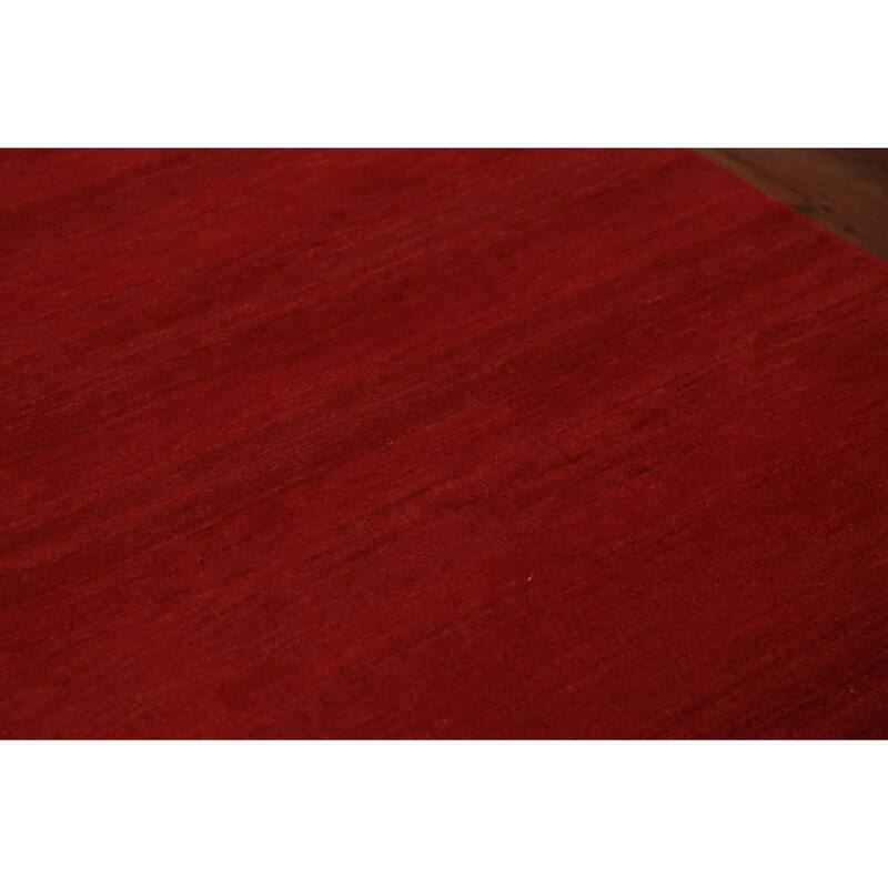Gabbeh Modern Area Rug Handmade Oriental Red Wool Carpet - 5'6" x 7'10"