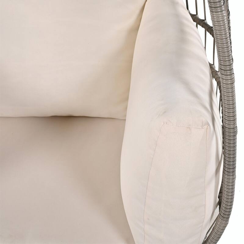 Swivel Rattan Egg Patio Chair with Cushions and Rocking Function