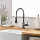 preview thumbnail 31 of 36, Single Handle Kitchen Sink Faucet With Pull Down Sprayer Commercial Kitchen Faucet One Hole Spring High Arc Gooseneck Bar Faucet