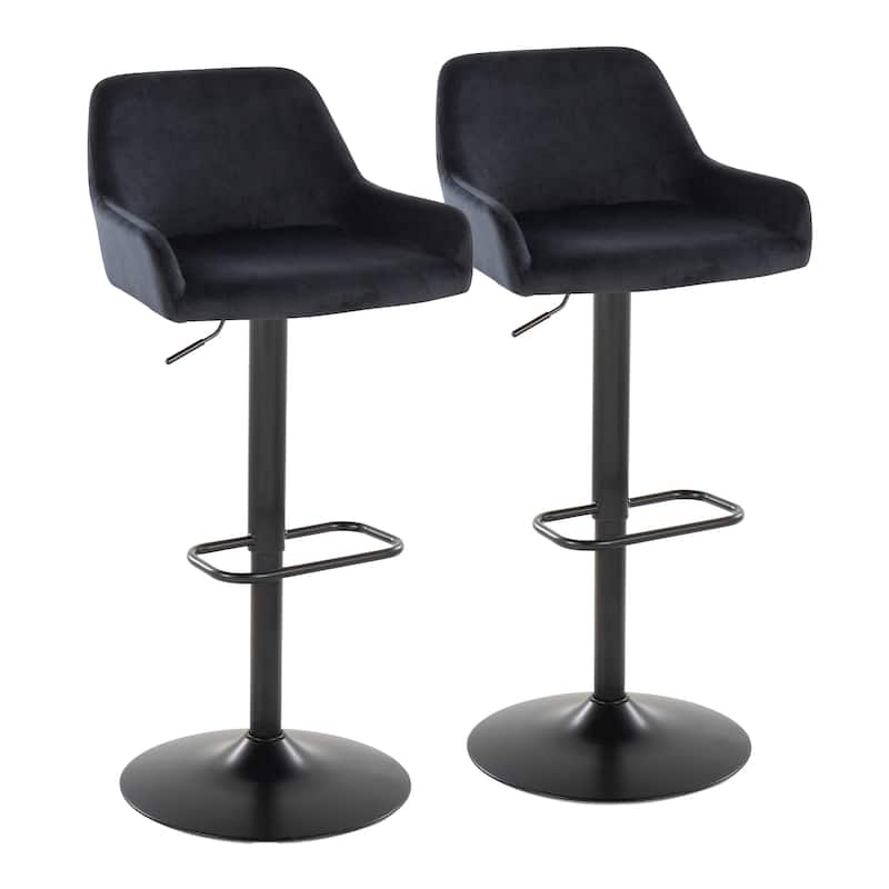Porch & Den Galotti Adjustable Bar Stool with Rounded Rectangle Footrest (Set of 2)