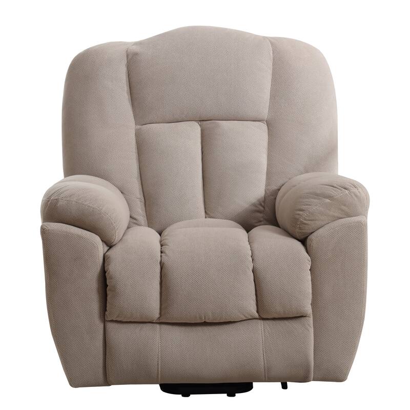 Grey Electric Lift Recliner with Heat, Massage & Durable Fabric