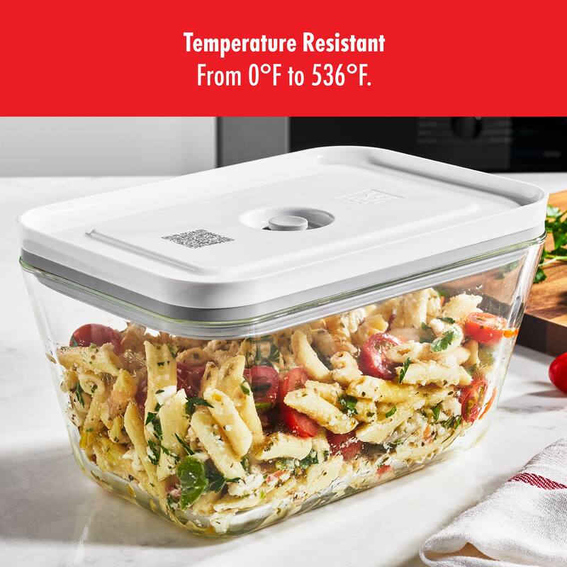 ZWILLING Fresh & Save 3-pc Glass Food Storage Vacuum Containers Meal Prep Container - Small & Large Containers - Clear