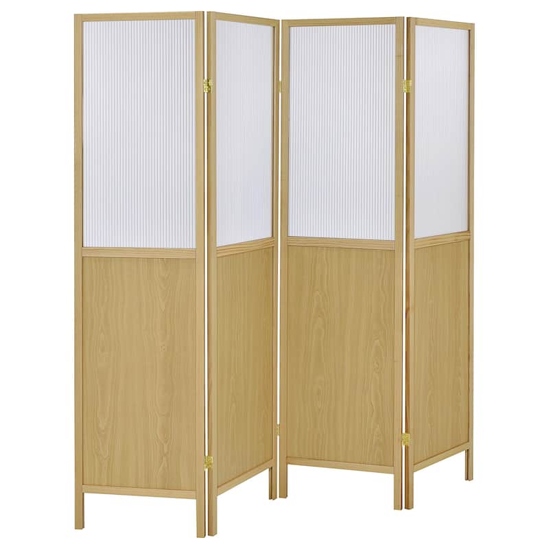 Mattison 4-Panel Room Divider Folding Shoji Screen - Natural
