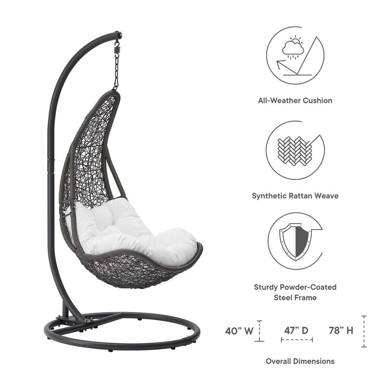 Modway Abate Rattan Outdoor Patio Swing Chair