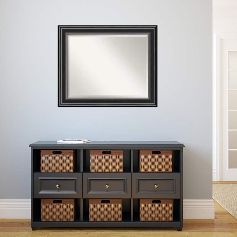 Beveled Wall Mirror - Ridge Black Frame