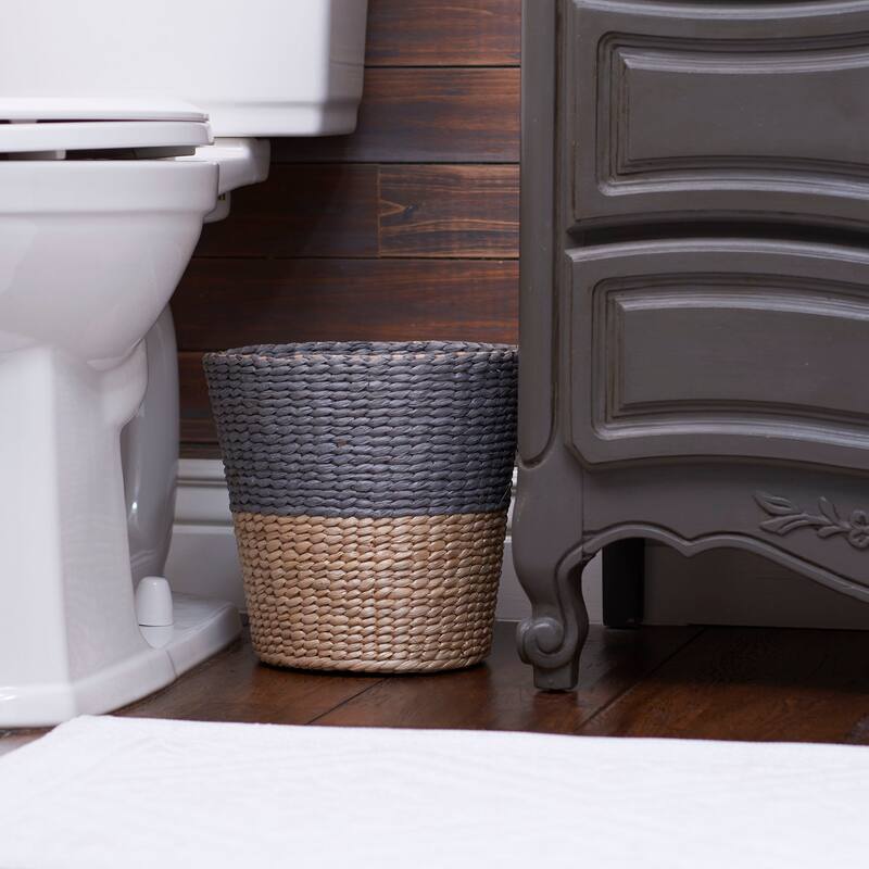 Household Essentials Cattail and Paper Two Tone Waste Basket - Color Block