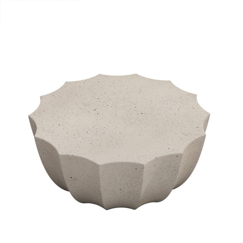 35.43" Modern Coffee Table, MgO Cement Coffee Table