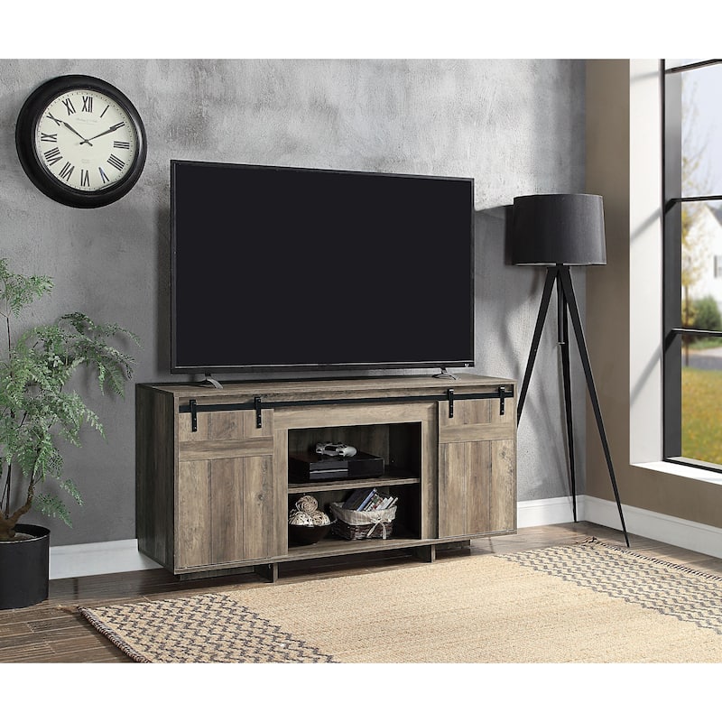 TV Stand Gray Washed Finish