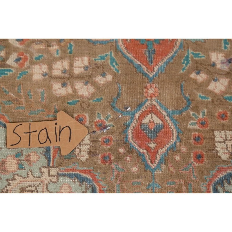 Hand Knotted Oriental 100% Wool Carpet Traditional Medallion Brown Tabriz Area Rug - 4' 9'' X 3' 0''