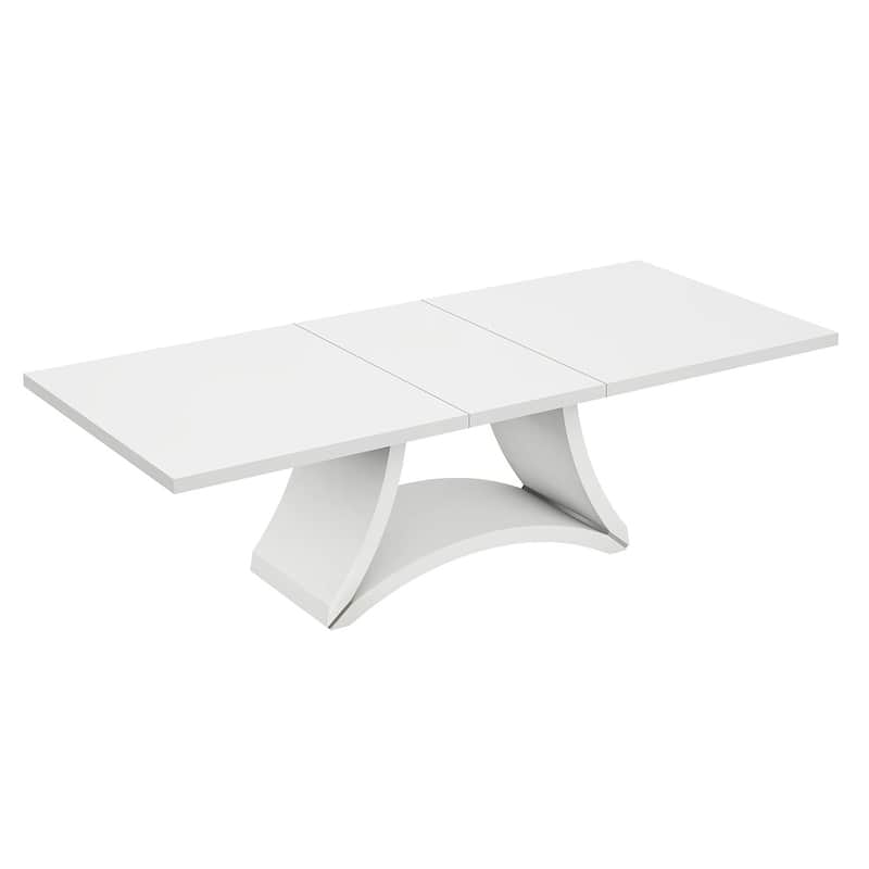 HomeRoots 98" White Solid Manufactured Wood Dining Table - 98.00 in. x 30.00 in. x 43.00 in.