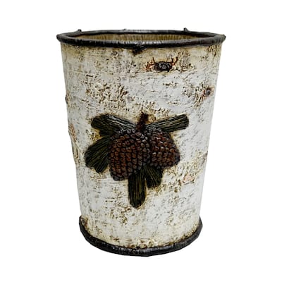 Paseo Road by HiEnd Accents Birch Pinecone Wastebasket, 1PC - 8"x10"