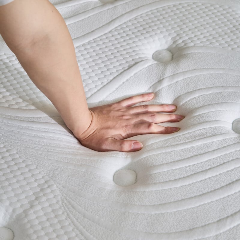 Comfort Medium Firm Gel Memory Foam Hybrid CertiPUR-US Motion Isolation 14 in. Mattress - White - Queen