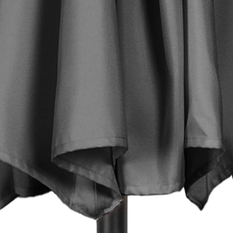 Half Umbrella Outdoor Patio Shade - 9 ft Patio Umbrella with Easy Crank by Pure Garden (Gray)