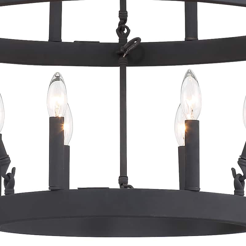 Acroma 15-light Farmhouse Black Tiered Chandelier for Dining Room - 27.5 inches