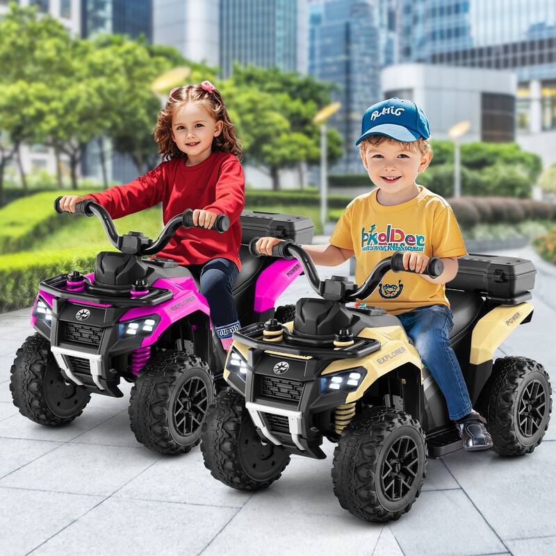 Gymax 6V Kids Ride On ATV w/ Music & Spray Function USB Port Storage